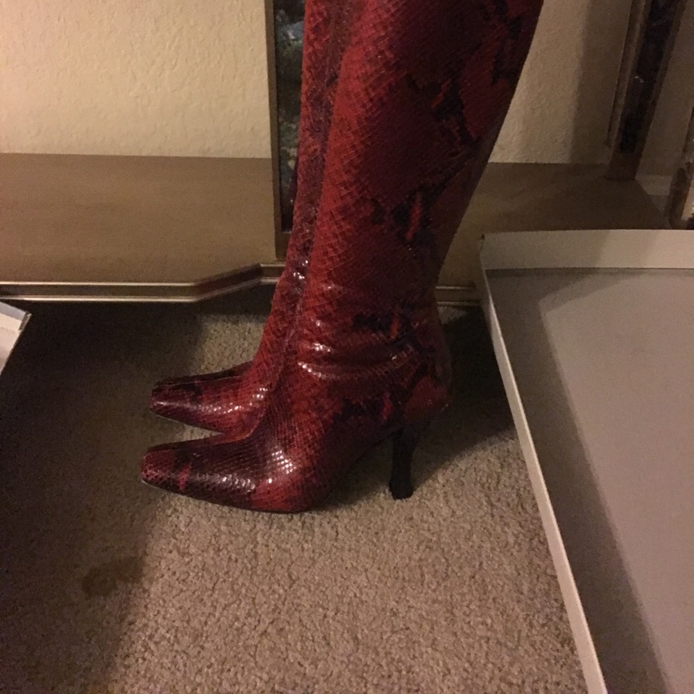 Charles David Snakeskin Boots 9.5 M